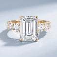 thumbnail image 3 of Rosec Jewels IGI Certified Lab Grown Diamond Engagement Ring (E-VS1 Grade) - 4 Carat Emerald Cut Diamond Ring with Side Stones, 18K Yellow Gold, US 6.00, 3 of 8