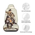 thumbnail image 4 of Wukai Vintage Cowboy Riding Horse Full Set Car Seat Covers with Soft Padding Universal Auto Front Seats Protector and Cushion Mat, 4 of 5