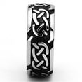 thumbnail image 4 of Luxe Jewelry Designs Stainless Steel Men's Celtic Ring with Black Jet Epoxy - Size 13 (Pack of 2), 4 of 4