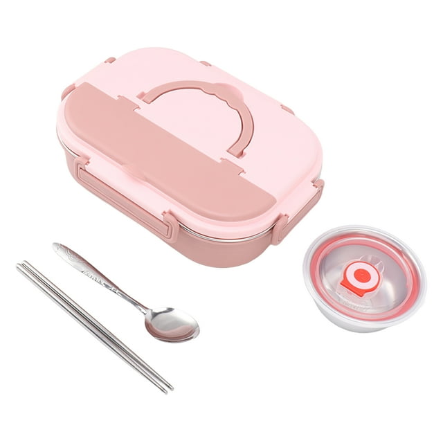 Qukaim Boîte à déjeuner isotherme en acier inoxydable à 4 compartiments pour prévention de la corrosion - Boîte à bento portable pour enfants et adultes