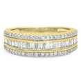 thumbnail image 3 of 0.95 Carat (ctw) 10K Gold Round & Baguette Diamond Men's Anniversary Wedding Band Ring 1 CT, 3 of 4