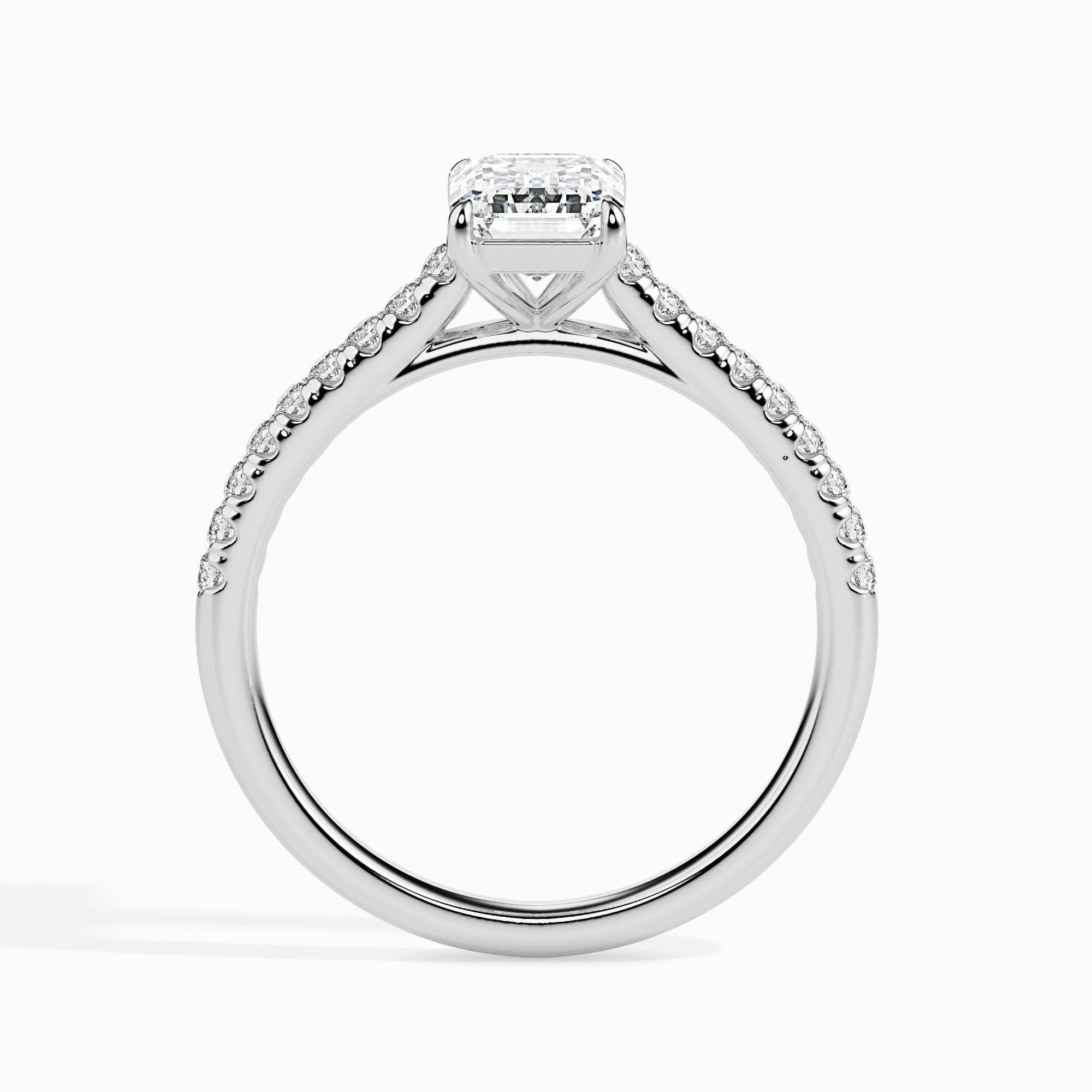 Meryn Jewel 1.5 Ct Emerald Cut Lab Created Diamond Ring - 14K White Gold Plated Engagement Ring for Women - Perfect for Proposal and Special Occasions - Elegant Gift for Birthdays and Anniversaries