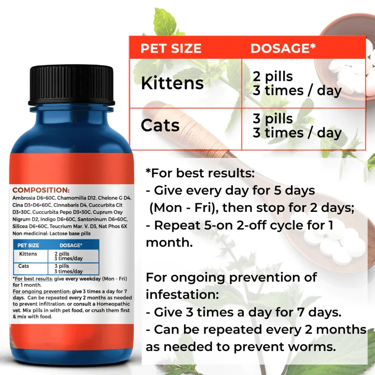 Homeopathic Broad Spectrum Dewormer For Cats //, 42 OFF