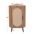 thumbnail image 4 of Jopath Corner Cabinet ,Rattan Door,Freestanding Corner Tables Corner Shelf Stand Built-In 2 Pieces Of Adjustable Laminate For Small Spaces, For Living Room, Kitchen, Bedroom, 4 of 10