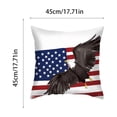 thumbnail image 3 of Patriotic 4th Of July Pillow Covers USA Flag Bald Raptor Polyester Cushion Cases For Sofa Home Decor, 3 of 6