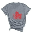 thumbnail image 4 of WREESH Women's Summer Basic Tee Casual Round Neck T-Shirt with Canada Day Maple Leaf Print Gray, 4 of 5