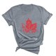 thumbnail image 3 of Camisetas de Manga Corta para Mujeres Canadá Día Hoja de Arce Impresión Básica de Verano Tee, Cuello Redondo Camiseta Casual, 3 of 3