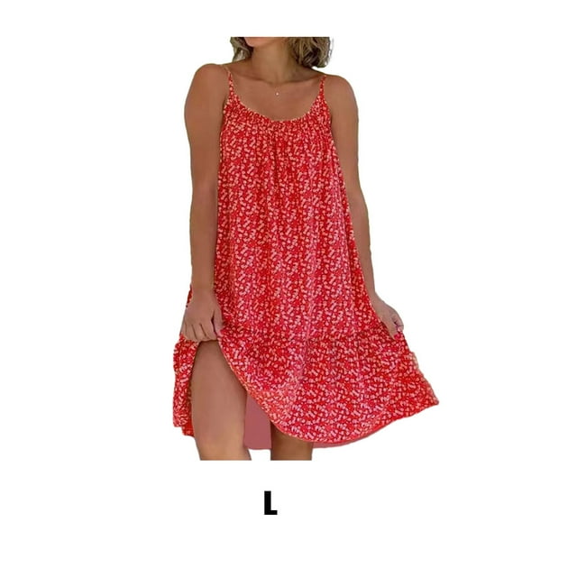 mmirethe Robe Maxi Multifonctionnelle et Élégante pour les Femmes Robe Boho Vintage Confortable Multifonction et Élégant hors Épaule Rouge L