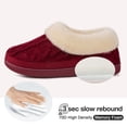 thumbnail image 4 of VeraCosy Women's Cozy Cable Knit Memory Foam House Shoes Slipper with Fuzzy Plush Collar,Wind Red,10 US, 4 of 6