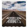 thumbnail image 3 of Ambesonne Saying Shower Curtain, Road Trip Words Adventure, 69"Wx70"L, Brown Blue and White, 3 of 3