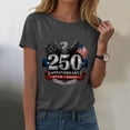 thumbnail image 2 of TOWED22 Women's 250Th Anniversary Print Vintage T-Shirt 1776-2026 250Th Anniversary Patriotic Tee(Grey,XL), 2 of 8