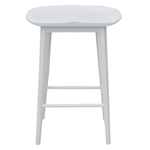 Steve Silver Hilton White Solid Acacia Wood Counter Stool