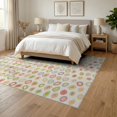 thumbnail image 3 of ODIKA 6'x9' Pastel Multicolor Abstract Circles Washable Area Rug Playful Motif with Modern Flair for Dining Room, Under Table, Office Décor, Non-Slip Chair-Friendly, 3 of 7