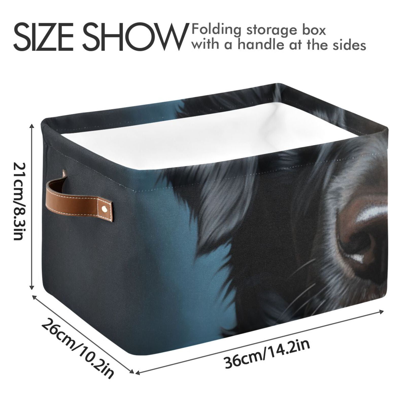 Dog Black Storage Bins Baskets With Handles Storage Box Clothes Organizer Organization Toys