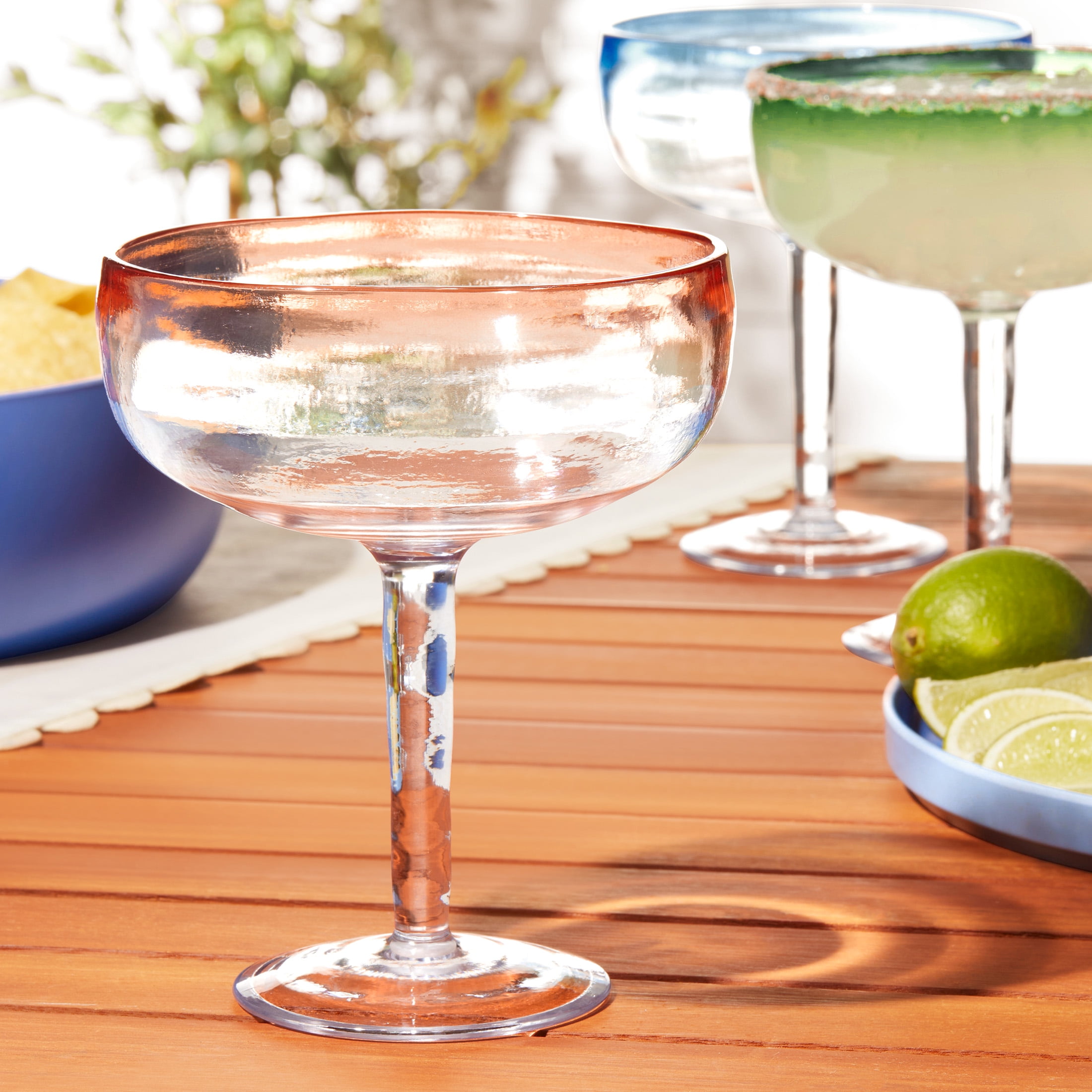 Mainstays by Becky G. & Alejandra 18-Ounce Acrylic Margarita Glass, Orange Rim