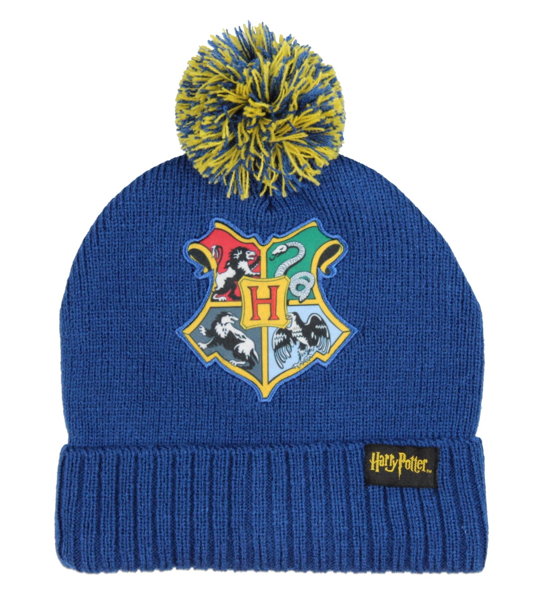 Harry Potter Hogwarts crest Winter Cuffed Hat Beanie Two Patterns ONE Size Adult 