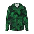 thumbnail image 1 of Fotbe Green Leave Fern Chaqueta con Protección Solar UPF 50+ para Hombre y Mujer, Camisa con Capucha y Bolsillos-X-Large, 1 of 7