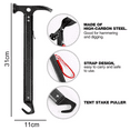 thumbnail image 2 of Aluminum Camping Hammer with Hook, Portable Lightweight Multi-Functional Tent Stake Hammer for Outdoor, 2 of 5