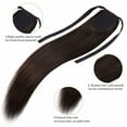 thumbnail image 3 of Benehair Ponytail 100% Remy Human Hair Extensions Clip In Drawstring Ribbon Tie Up One Piece Pony Tail Women Thick Brown, 3 of 10