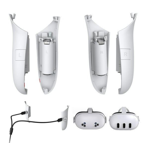 Rechargeable Controller Grips Cover for Meta Quest 3S/Quest 3, 1000mAh Rechargeable Batteries with Controller Covers, Controller Grips Accessories for Meta Quest 3/3S