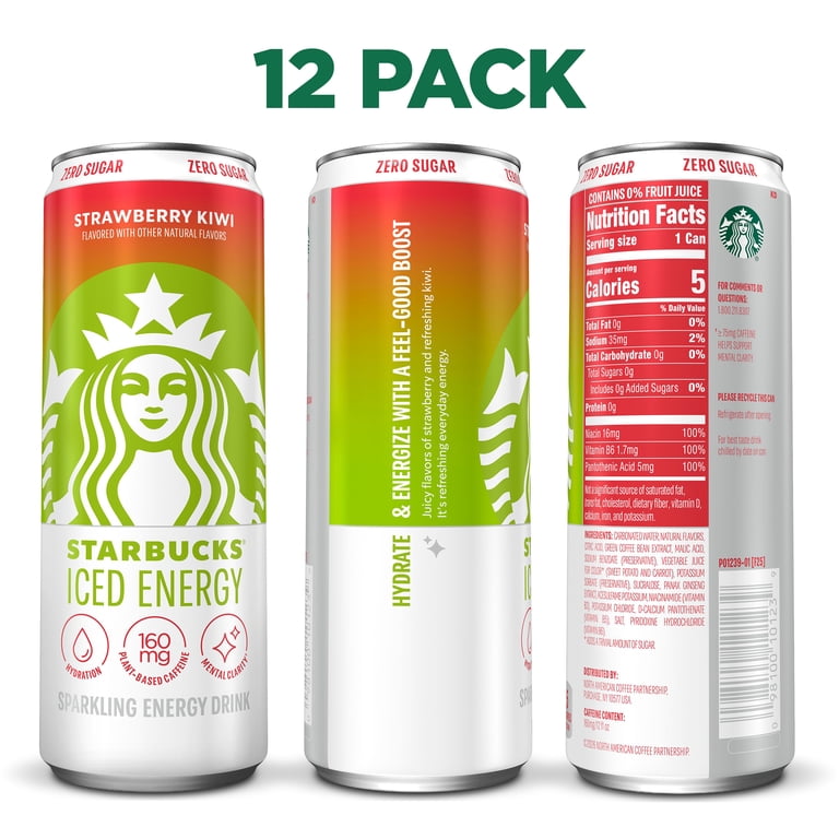 Starbucks Iced Energy Drink, Strawberry Kiwi, Zero Sugar Energy