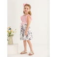 thumbnail image 2 of Toddler Baby Girls Casual Dresses Butterfly Floral Ruffled Princess Seaside Beach Dress Outfits Pink 18-24 Months, 2 of 6