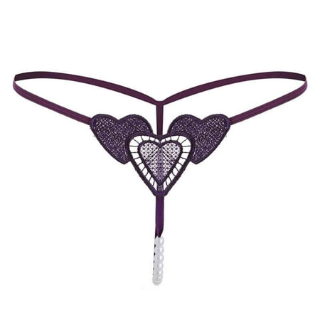 

TANGNADE Women Lady Thong Sexy Panties Thong Lace Pants Ladies Briefs Underwear G-String Purple + One size