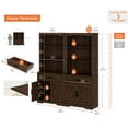 thumbnail image 2 of WAMPAT 5 Tier Bookcase with Barn Door,73.3" Tall Open Storage Bookshelf,Floor Standing Farmhouse Display Organizer with Drawer for Home Office,Living Room,Rustic Brown, 2 of 6