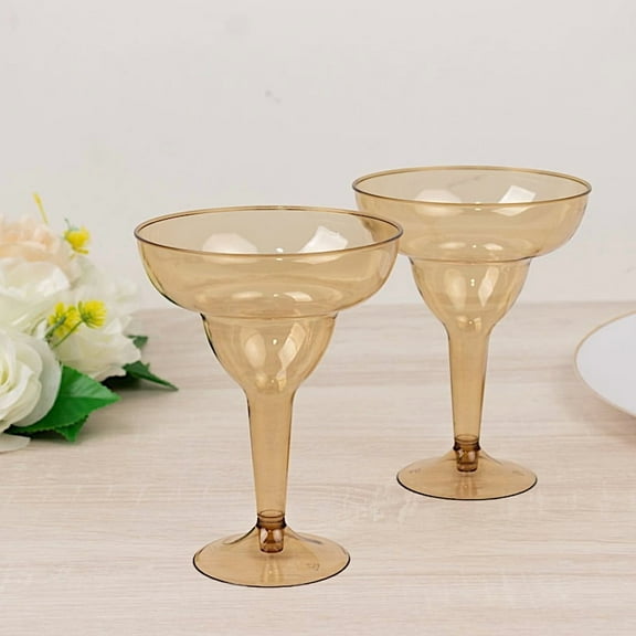 BalsaCircle 20 Amber Gold 10 oz Disposable Plastic Party Margarita Glasses Buffet Tableware Wedding Reception Party Event Decoration Supplies