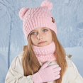 thumbnail image 2 of ievspot Kids Winter Hat Gloves Scarf Set with Pom Fleece Lined Neck Warmer Mitten Set for Girls Boys Ages 4-10 Outdoor Accessories, 2 of 8