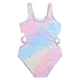 thumbnail image 7 of BOBOGOJP Girls’ One Piece Swimsuit Cute Beach Swimwear Bathing Suits for 4-16 Years Girls Pink for Size 5-6 Years, 7 of 7