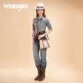 thumbnail image 2 of Wrangler Womens Braided Tote Bag Western Style Suede Top Handle Handbag With Detachable Crossbody Strap, Beige, 2 of 6