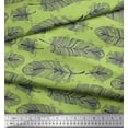 thumbnail image 2 of Soimoi Green Poly Georgette Fabric Tribal Feather Printed Craft Fabric by the Yard 42 Inch Wide, 2 of 3