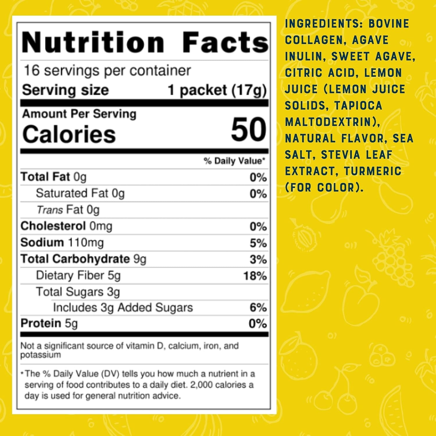 Bare Bones Lemonade Elevated Drink Mix | Light & Flavorful | Gluten-Free & Naturally Sweetened | On-the-Go Stick Single-Serve Packs Powdered Refreshment | 5g Protein | 16 Packets (.60 oz)