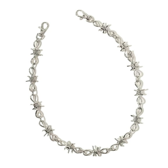 Urban Streetwear Metal Thorn Chain Decoration For Men Punk Rock Outfits