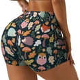 thumbnail image 2 of Kdxio Autumn Fox Owl Print Workout Shorts for Women Seamless Soft Smooth Gym Yoga Scrunch Active Shorts, 2 of 9
