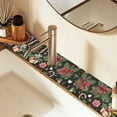 thumbnail image 2 of Yayeee Faucet Mat for Kitchen Sink 14.7" Diatomite Long Splash Guard Pad, Black Flower Pattern, 2 of 7