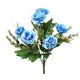 thumbnail image 1 of Ramo de rosas pequeñas artificiales, flores de seda, decoración del hogar para fiesta nupcial (azul), 1 of 2