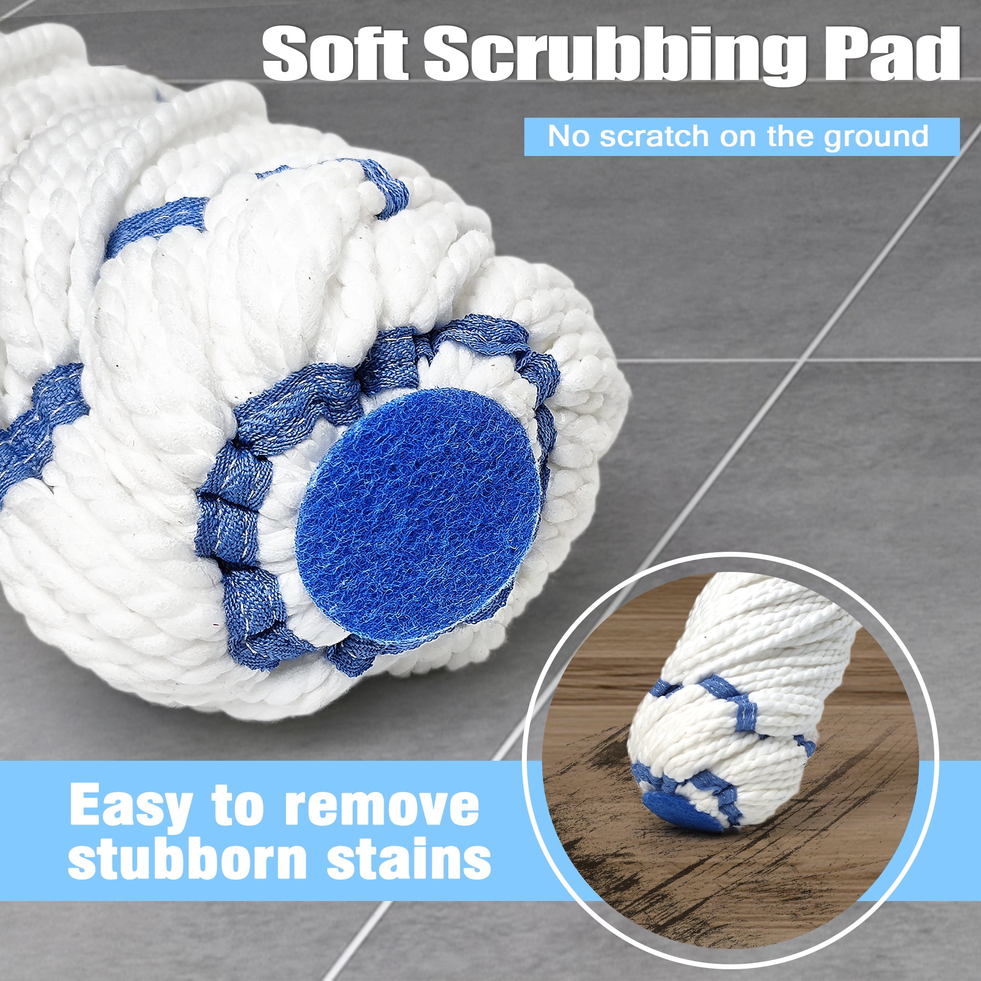 NEWE Self Wringing Twist Mop with 55 inches Handle for Floor Cleaning (Blue)