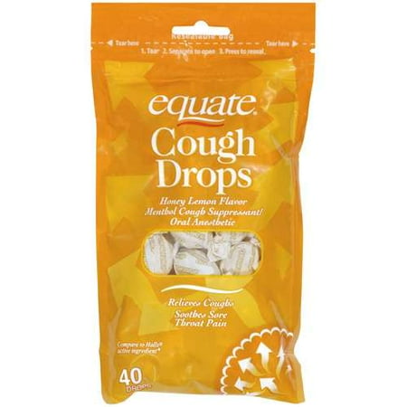 Equate: Honey Lemon Flavor Cough Drops, 40 ct