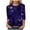 Dark Purple, variant on Womens Dreamy Galaxy Blouses Starry Sky Print 3/4 Sleeve Crew Neck Loose Fit Casual Summer Tops