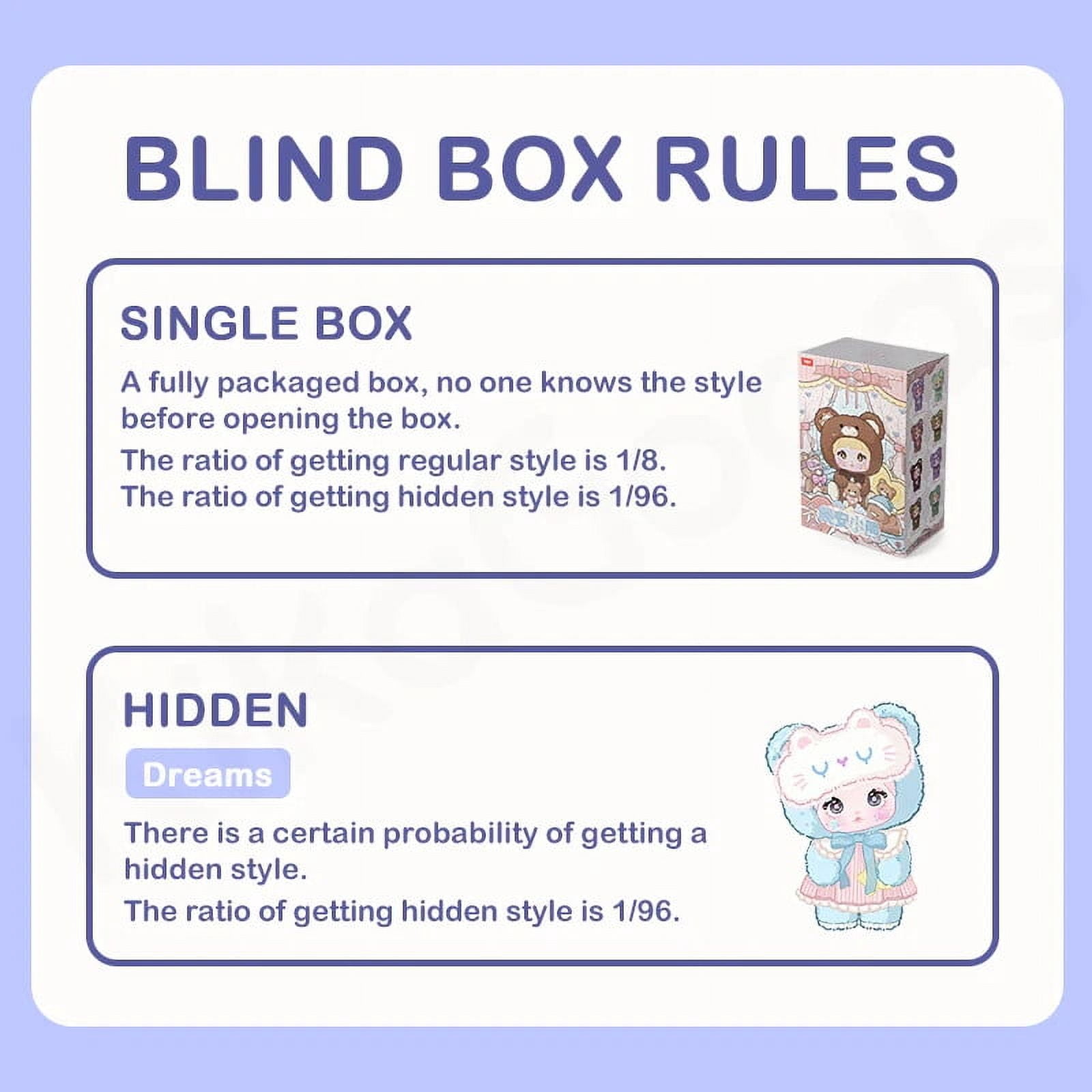 Nommi Good Night Bear 400% Series Blind Box, 13.8'' Plush Nommi Blind Box Figures, Random Design Mystery Box Action Figures, Cute Plush Doll Collectibles Toys Xmas Birthday Gifts for Girls