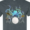 thumbnail image 4 of Inktastic Cute Blue Octopus Drumming T-Shirt, 4 of 5