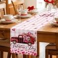 thumbnail image 5 of Valentine's Day Table Runner 120 Inches Long Farmhouse Dress Scarves, Roses Car Love Hearts Romantic Pink Plaid Dining Tablerunner for Coffee Table/Kitchen Island/Party Décor, 13" x 120", 5 of 8