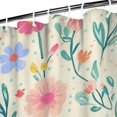 thumbnail image 3 of Pioneer Flower Floral Print Pattern Shower Curtain 36"x72" ,Bathroom Decorative Shower Curtains Set with 12 Hooks,Modern Waterproof Washable Shower Curtain, 3 of 6