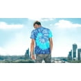 thumbnail image 5 of LEELA Men's T-Shirts Short Sleeve Tee Spiral Streak Tie Dye Shirts XL Blue, Colorblock Summer Holiday Beach Party, 5 of 5