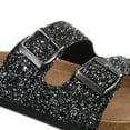 thumbnail image 7 of Pennysue Women's Cork Footbed Slide Sandals Black Glitter Adjustable Buckle Slipper Shoes with Arch Support 9M, 7 of 7