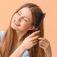 thumbnail image 3 of Travel Folding Hair Brush Mini Portable Boar Hair Comb for All Hair Types for Women and Men, 3 of 8