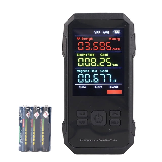 Detector de radiación electromagnética Sincero portátil con batería AAA de 800 mAh negro