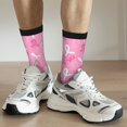 thumbnail image 6 of Vsdgher Breast Cancer Awareness (3) Crew Socks for Men & Women, Breathable Casual Athletic Ankle Socks, 6 of 6